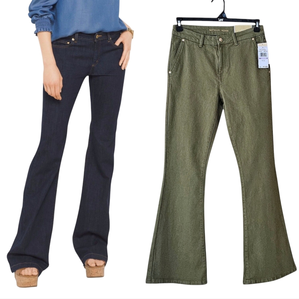 NWT Michael Kors Selma High Rise Flare Jeans